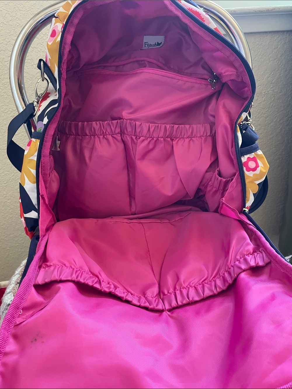 Floral Multicolor Crossbody diaper Bag/backpack/travel bag - Picture 10 of 15